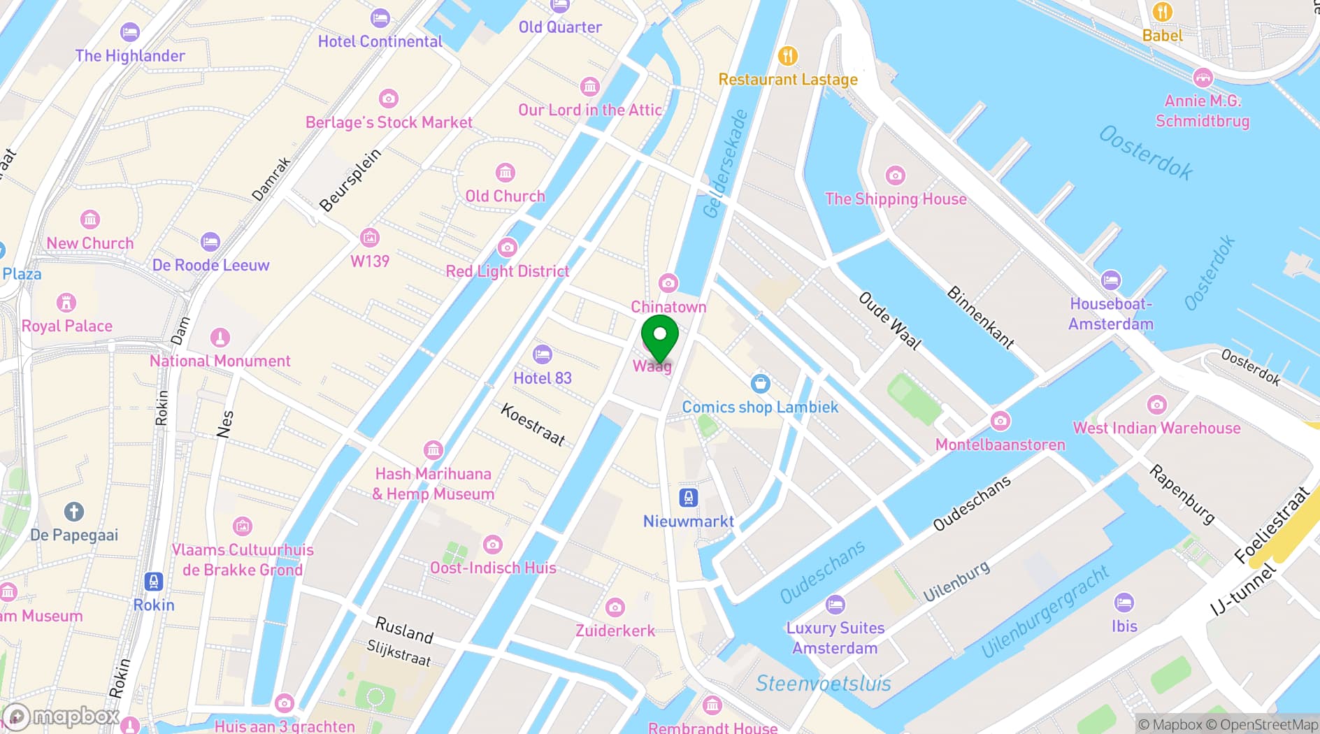 Map showing Waag