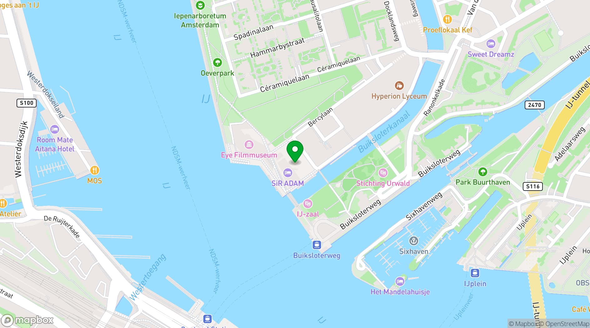 Map showing Madam Amsterdam