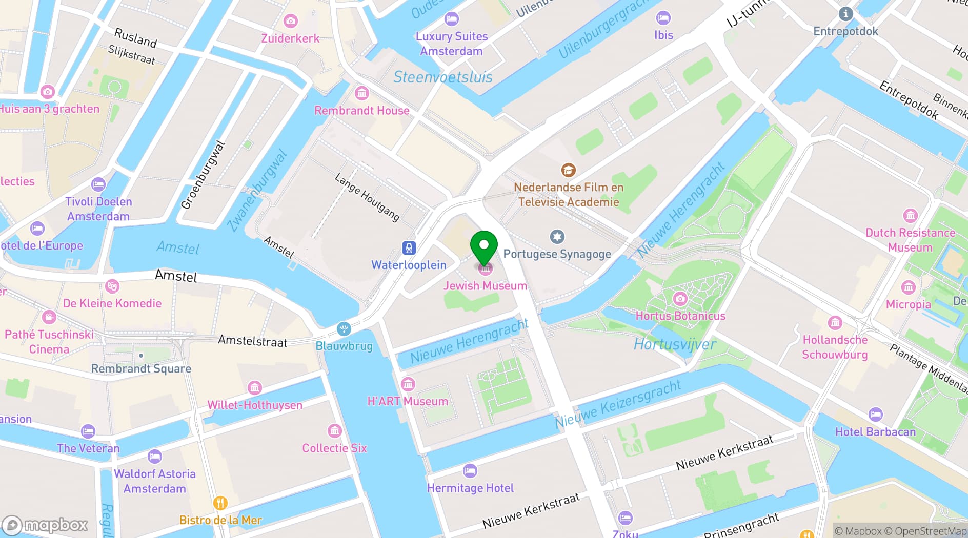 Map showing Jewish Cultural Quarter