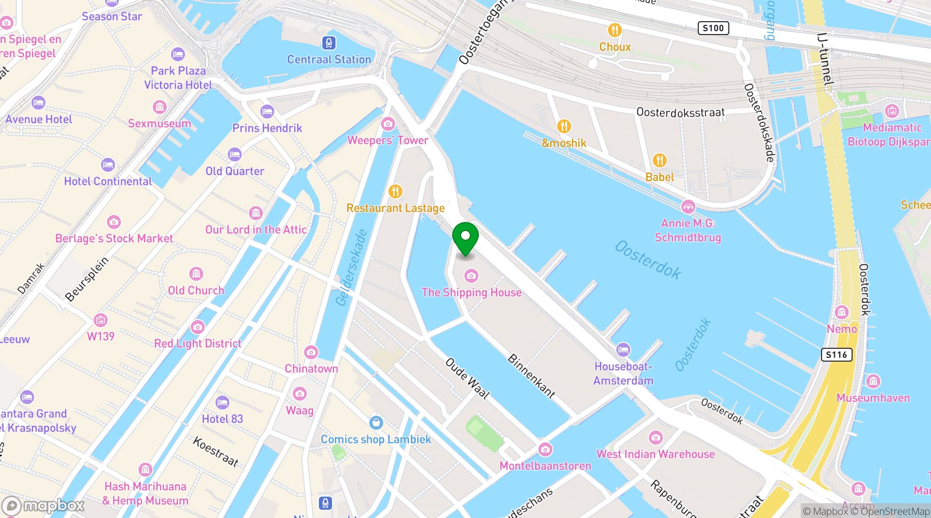 Map showing Grand Hotel Amrâth Amsterdam