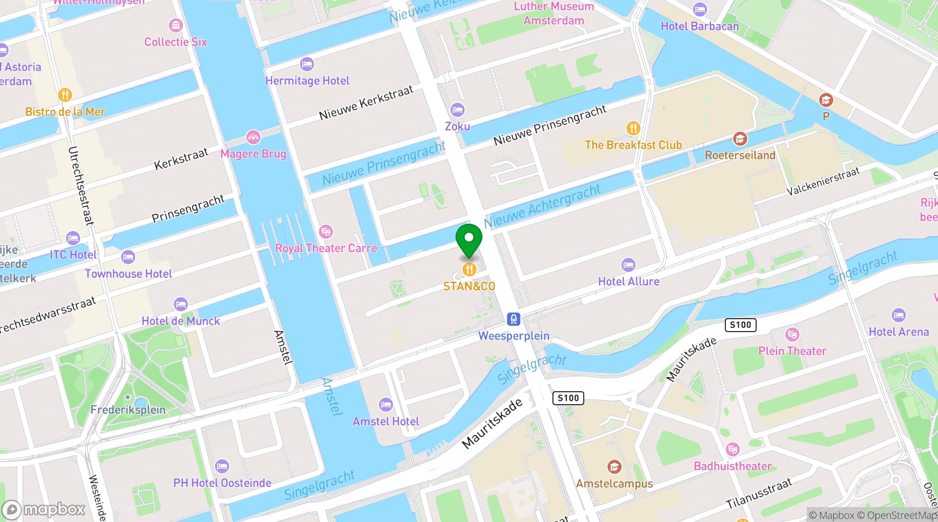 Map showing Capital C Amsterdam