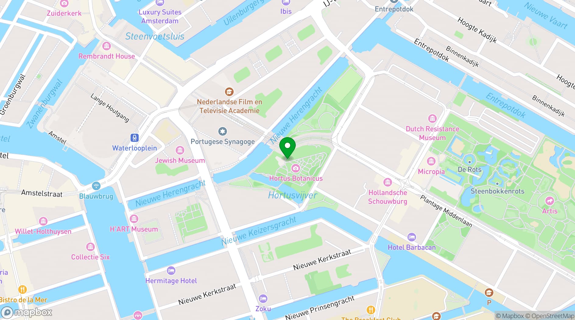 Map showing De Hortus