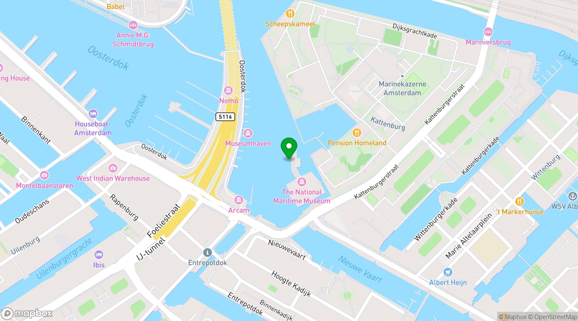 Map showing Het Scheepvaartmuseum