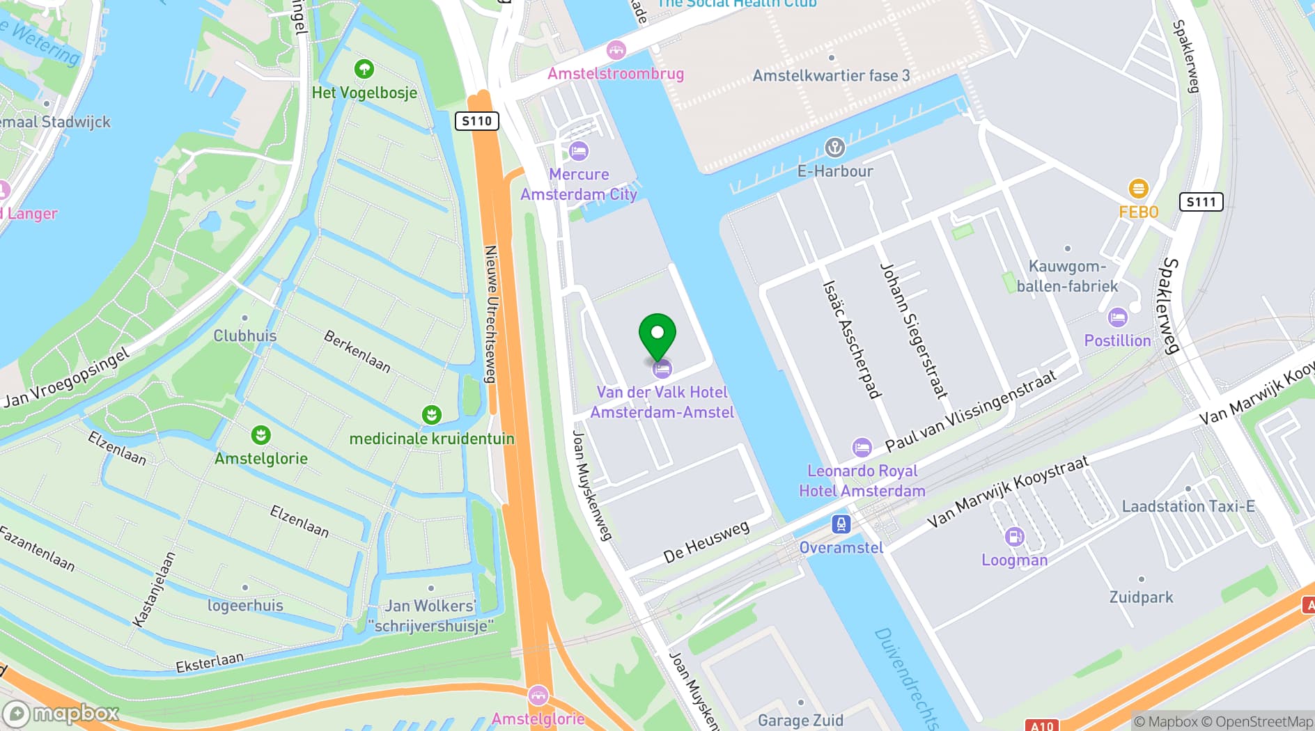 Map showing Hotel Amsterdam Amstel