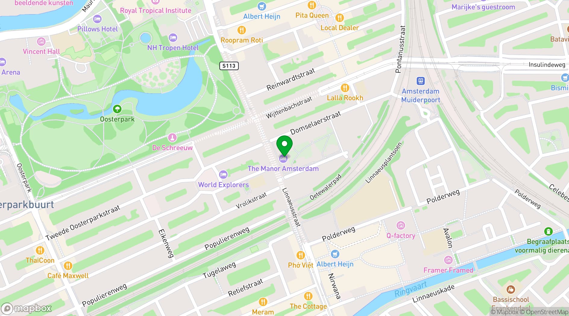 Map showing The Manor Amsterdam