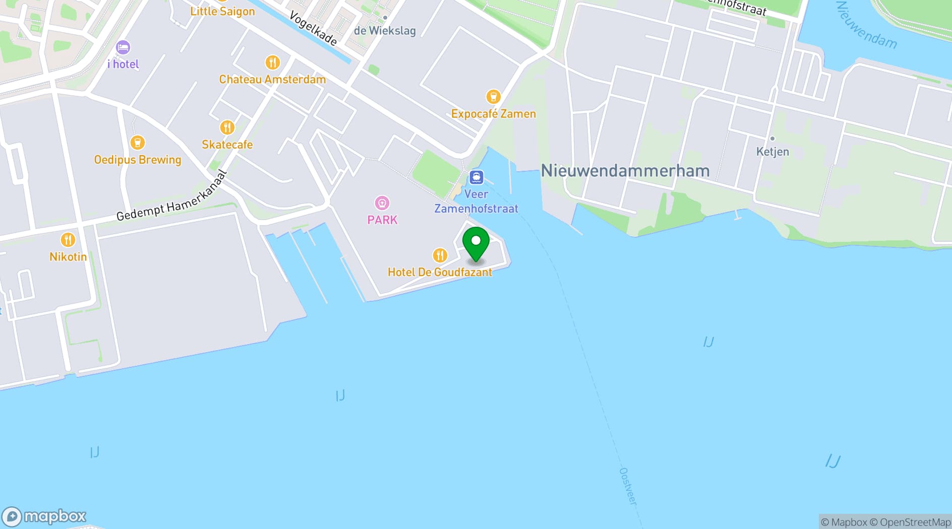 Map showing Hangar Amsterdam