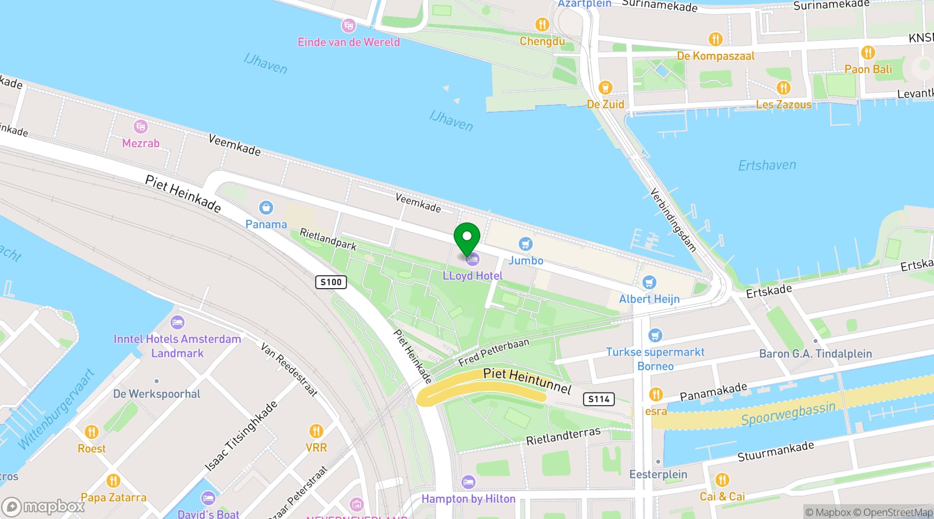 Map showing The Hoxton, Lloyd Amsterdam