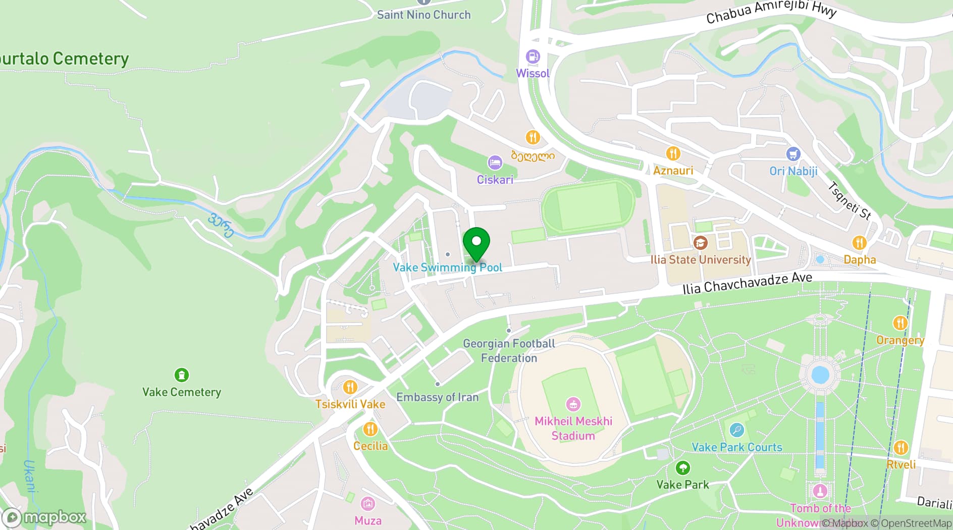 Map showing Pullman Tbilisi Axis Towers