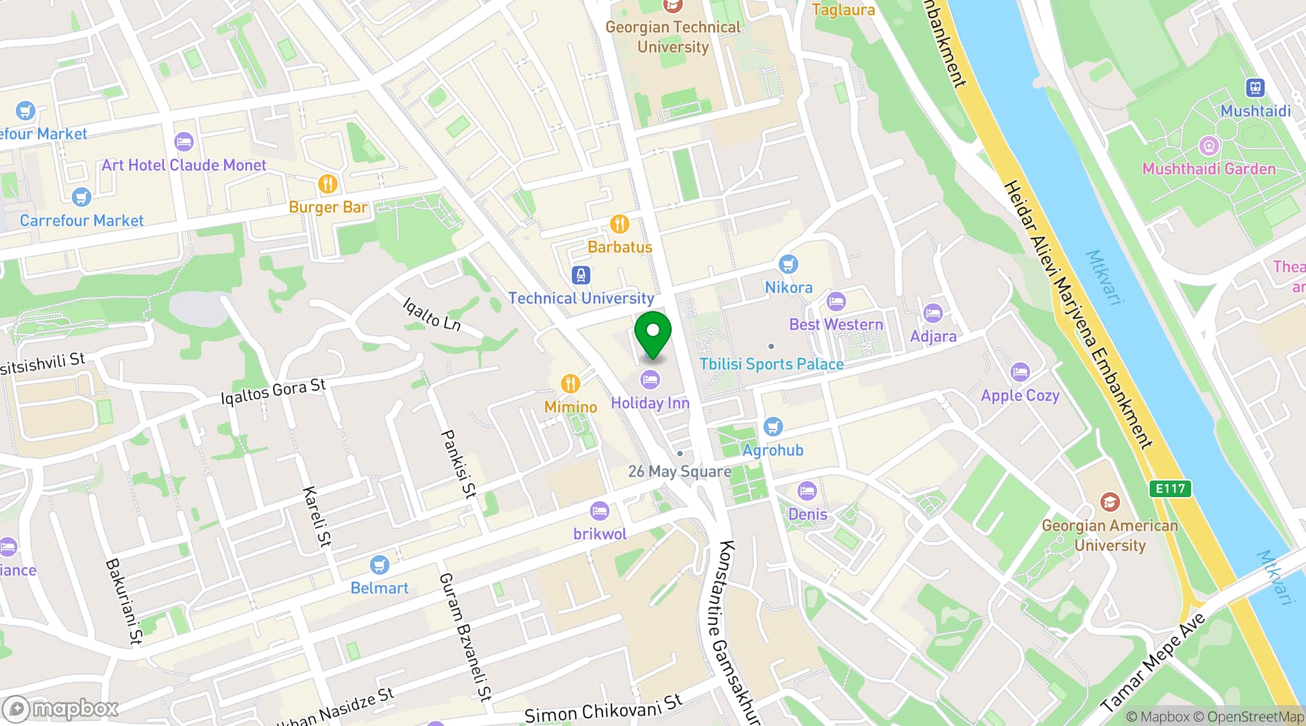 Map showing Holiday Inn Tbilisi