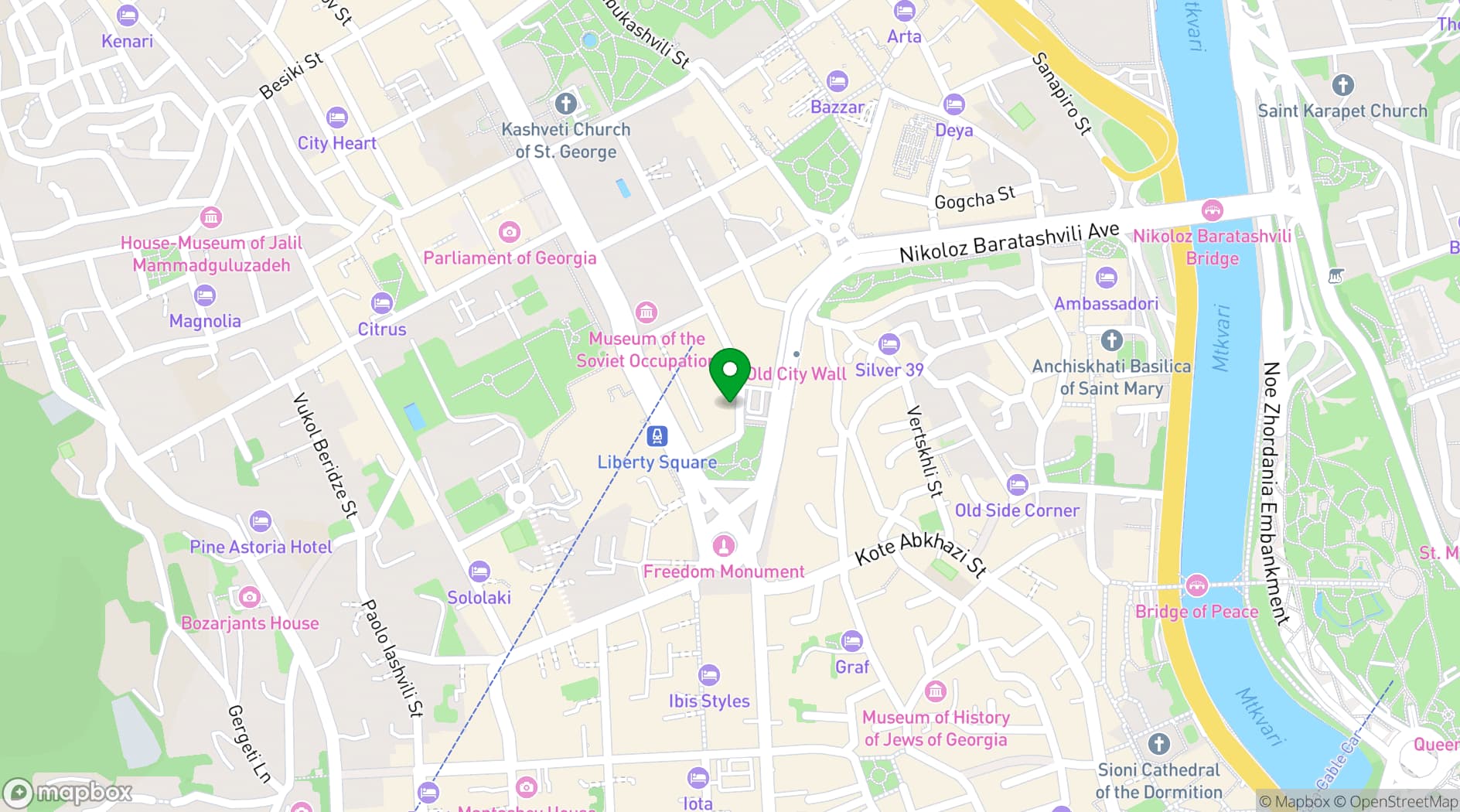 Map showing Paragraph Freedom Square, a Luxury Collection Hotel