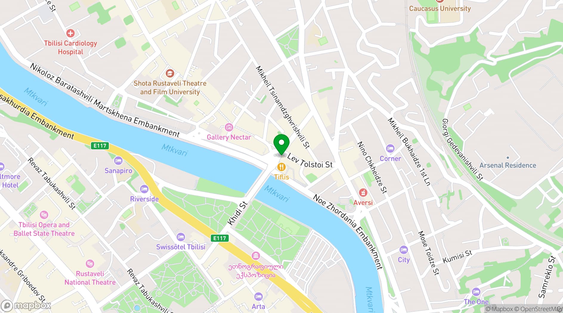 Map showing Moxy Tbilisi