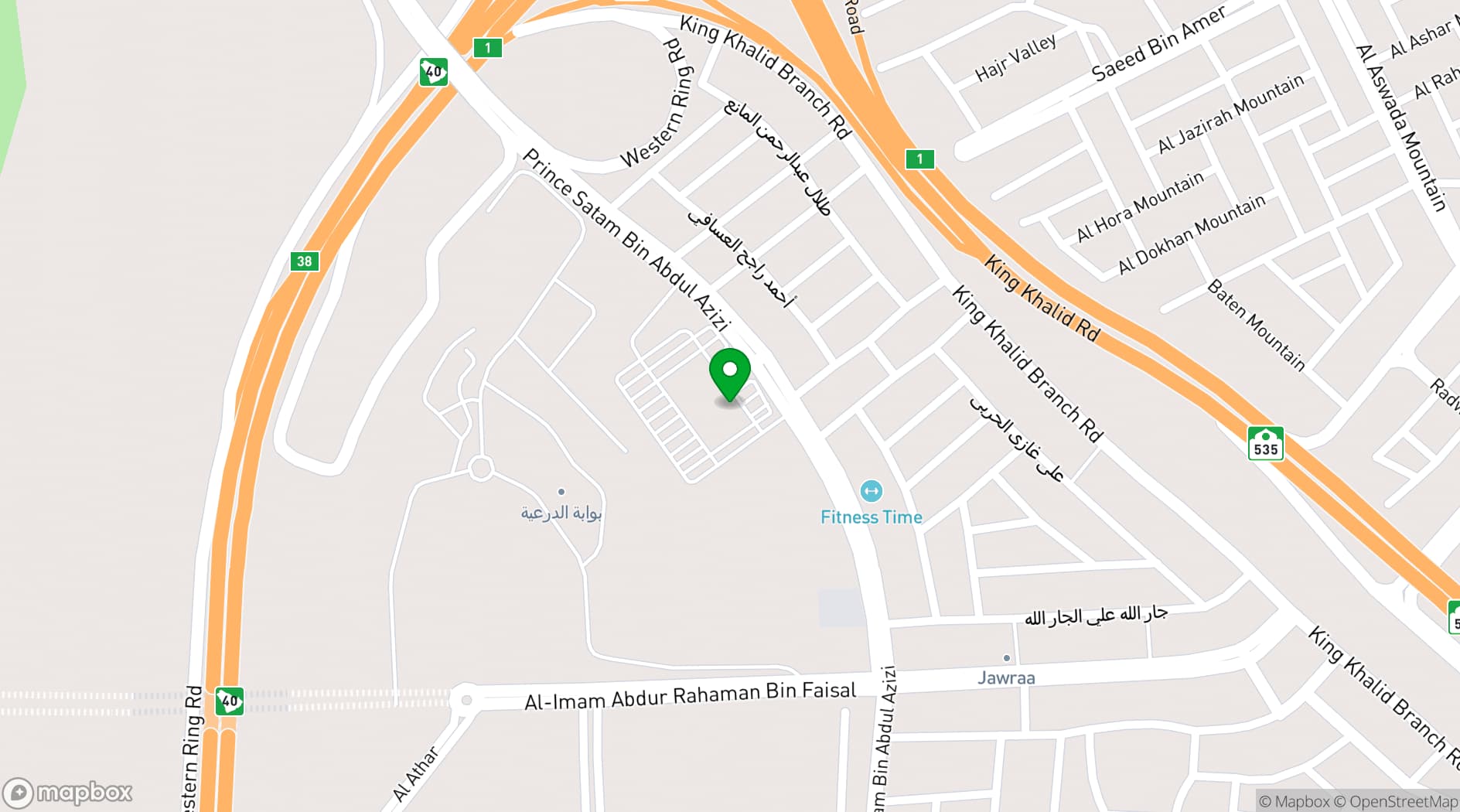 Map showing Diriyah Gate Development Authority