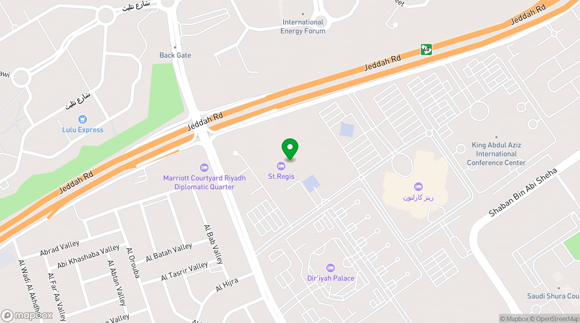 Map showing The St. Regis Riyadh