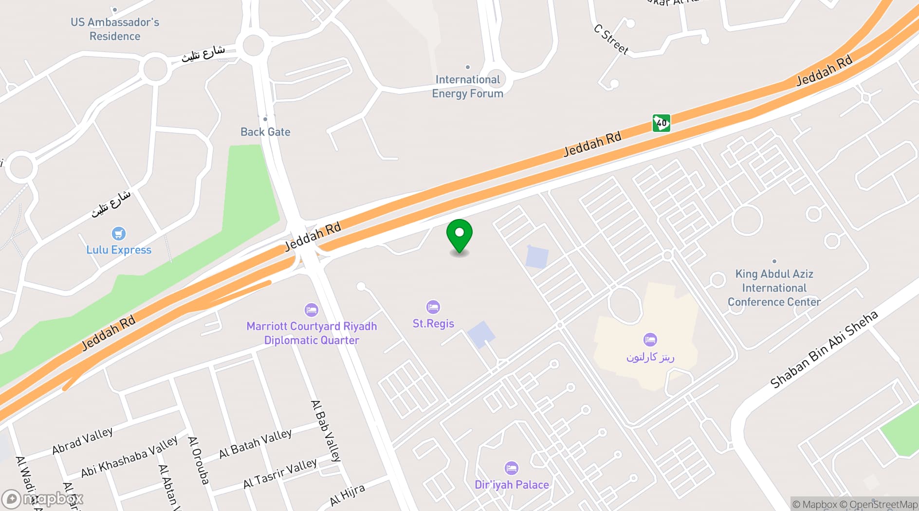 Map showing Spago by Wolfgang Puck