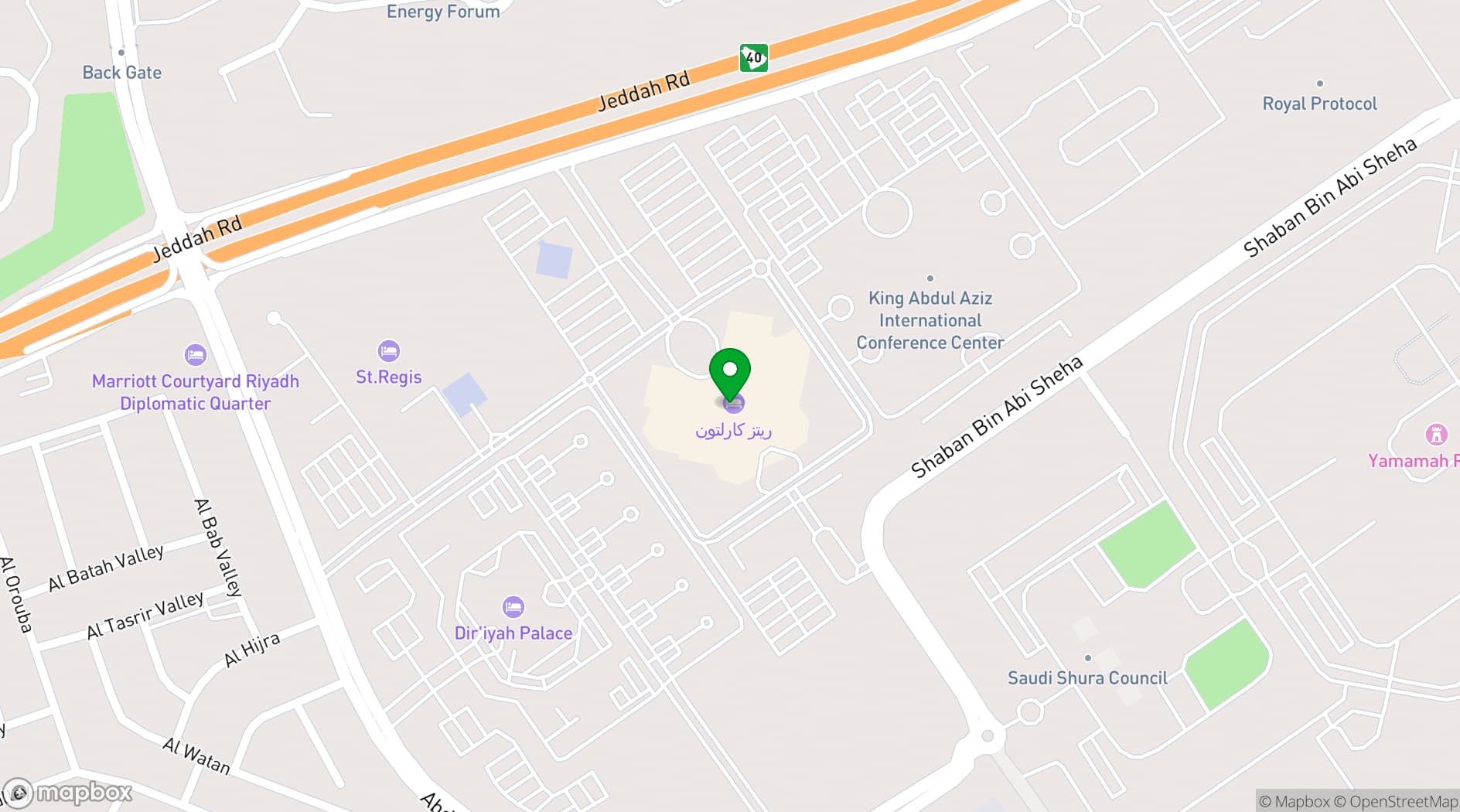 Map showing The Ritz-Carlton, Riyadh