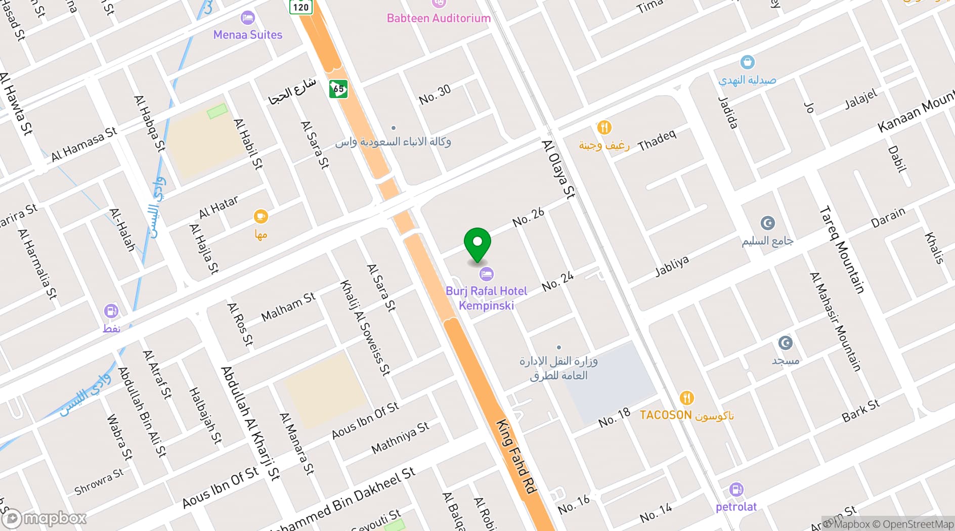 Map showing Burj Rafal