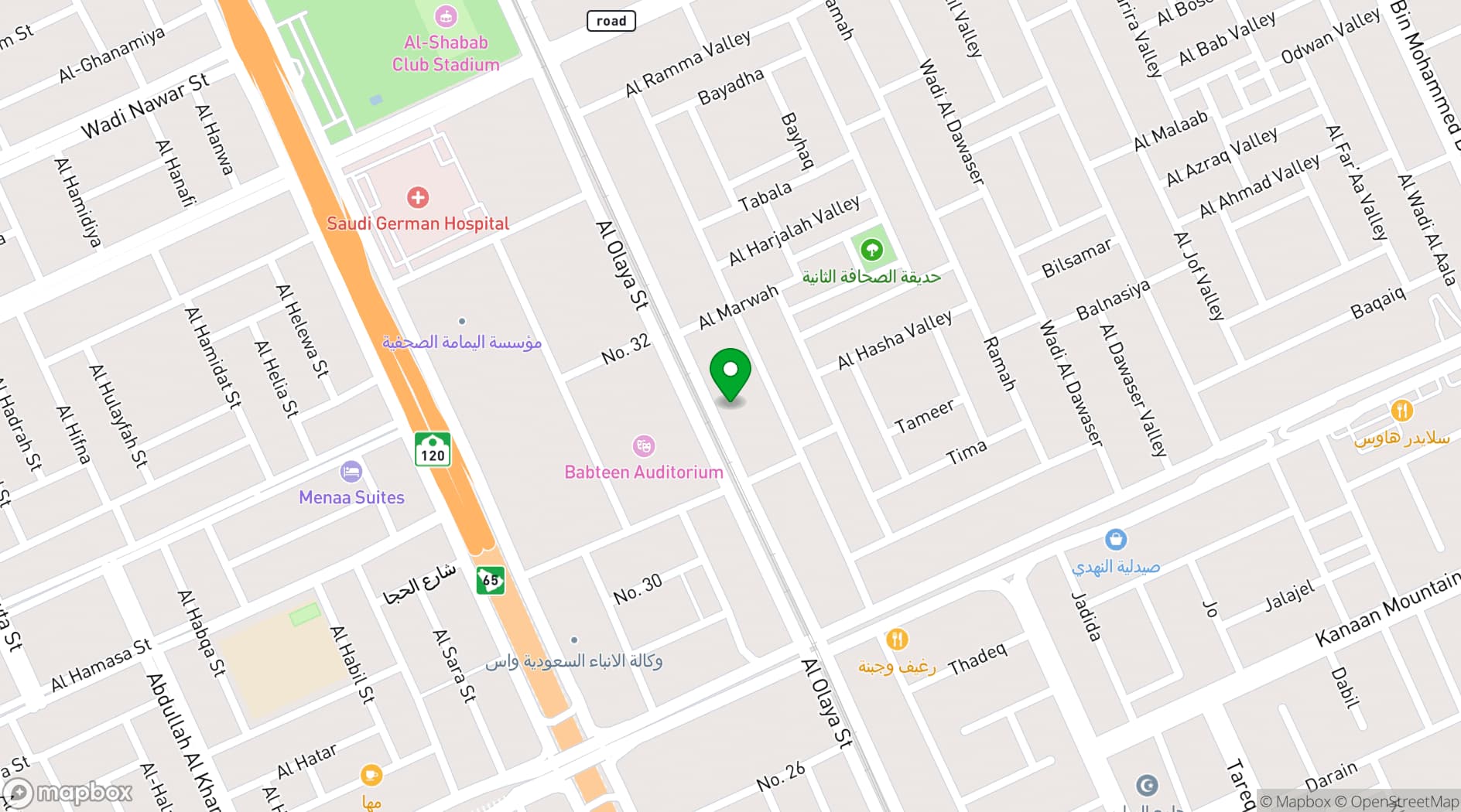 Map showing Ayan Hotel