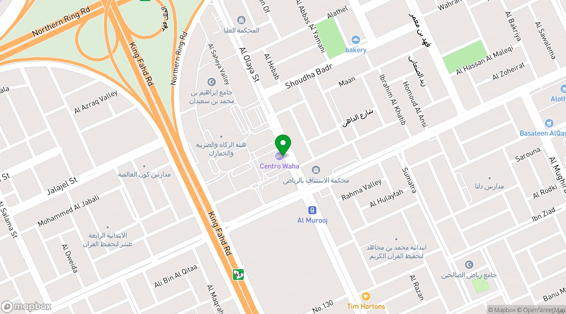 Map showing Centro Waha