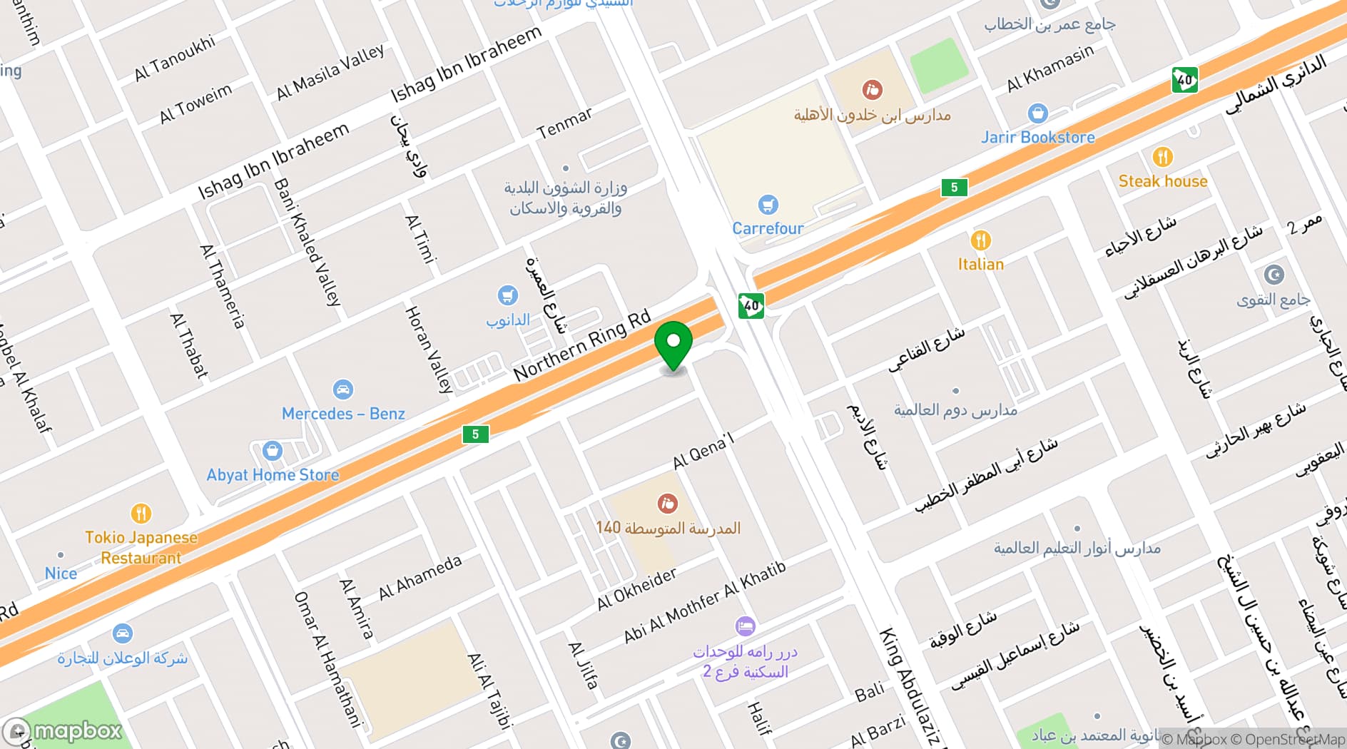 Map showing Al Takhasussi Palace