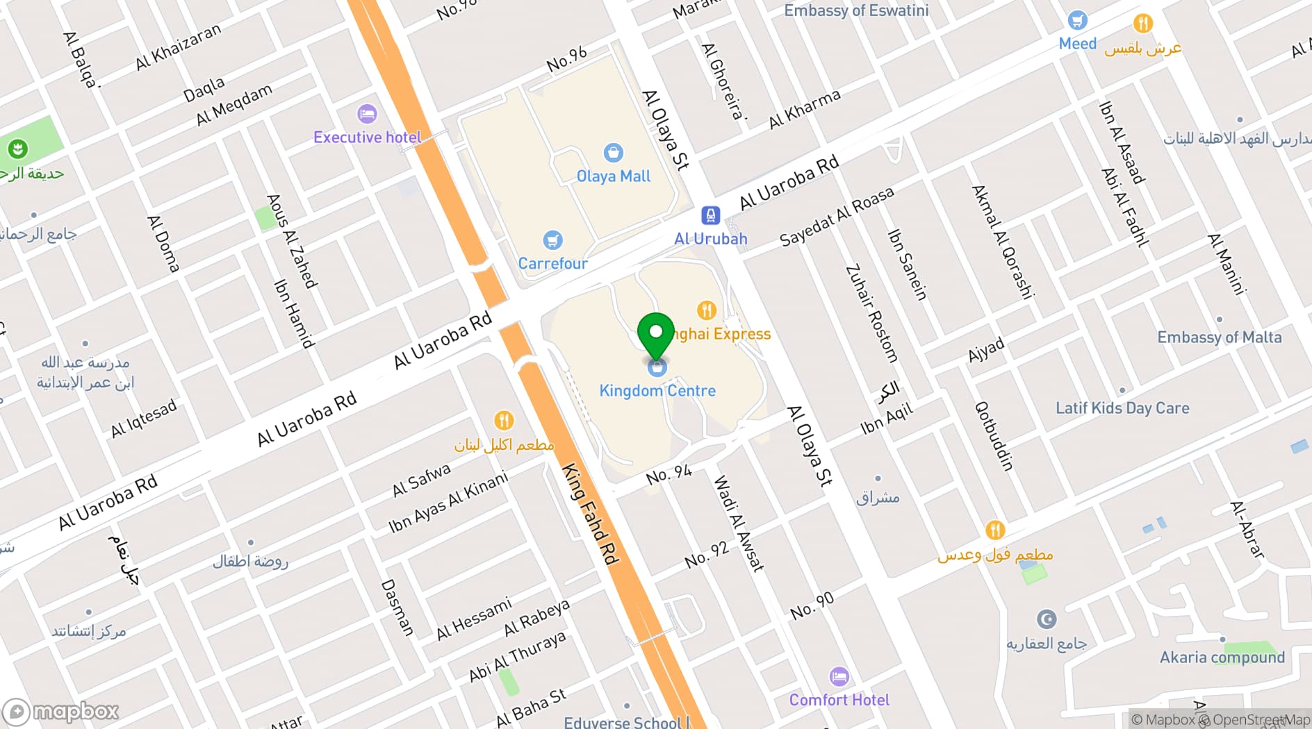 Map showing Kingdom Centre