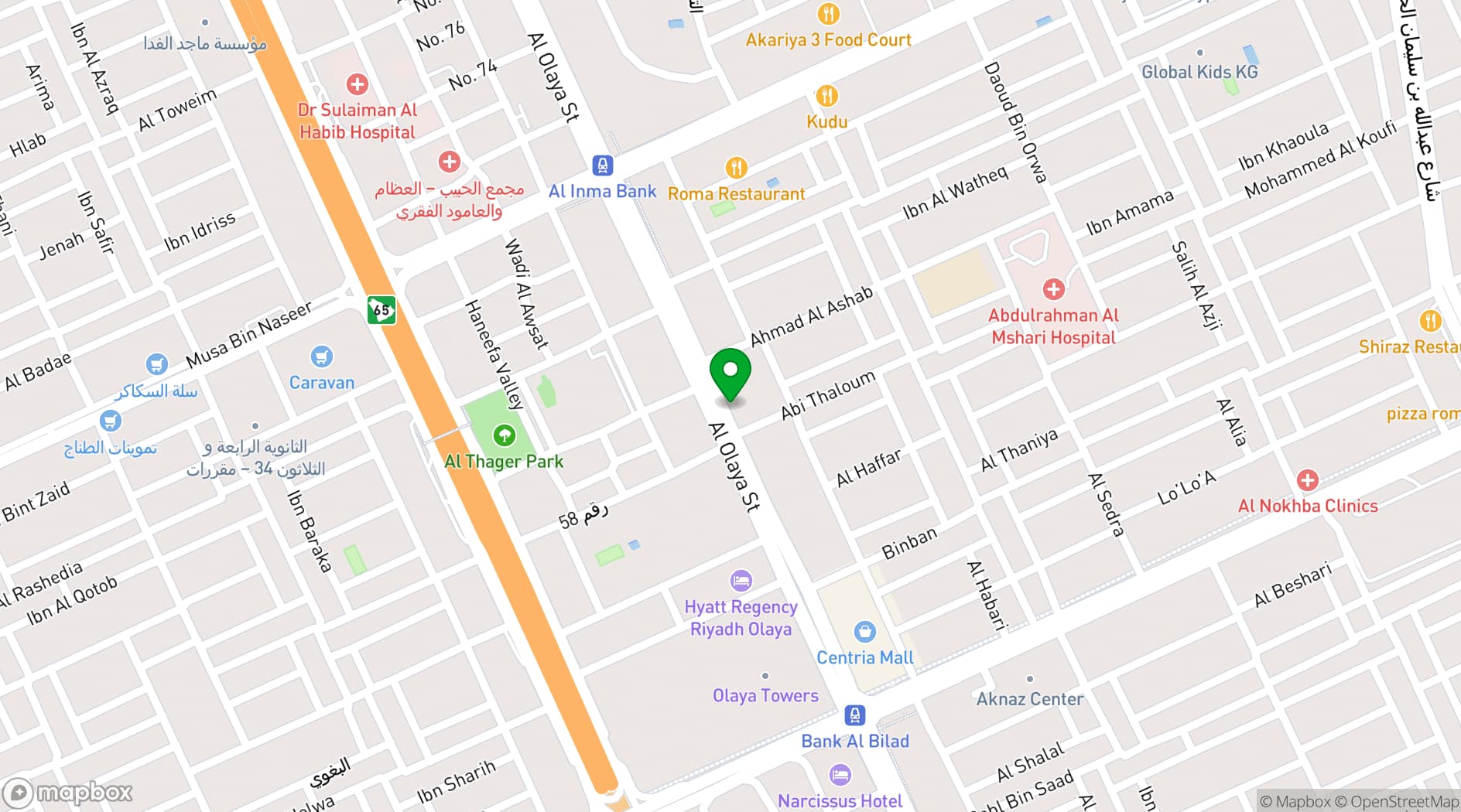 Map showing Rosh Rayhaan by Rotana