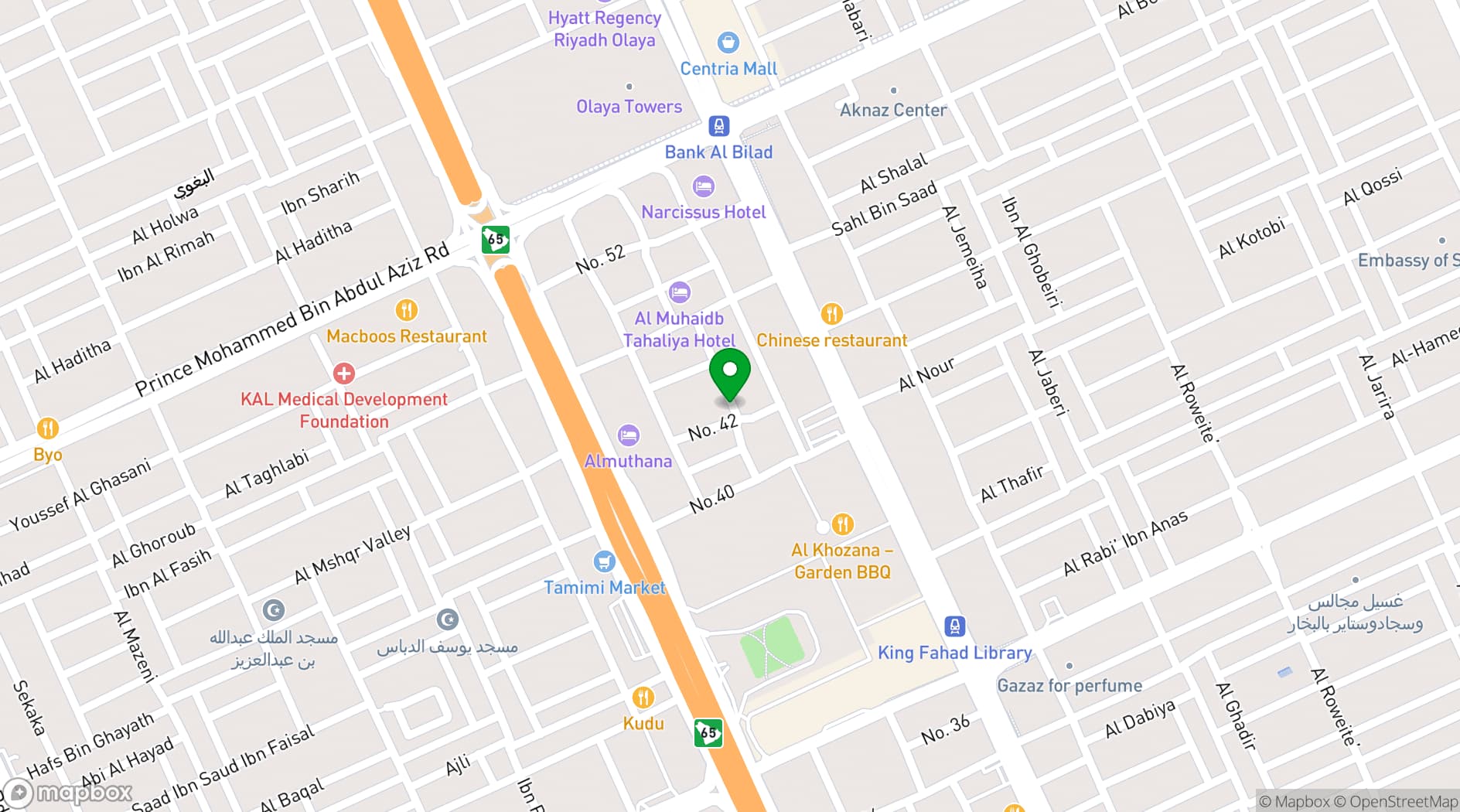 Map showing Centro Olaya