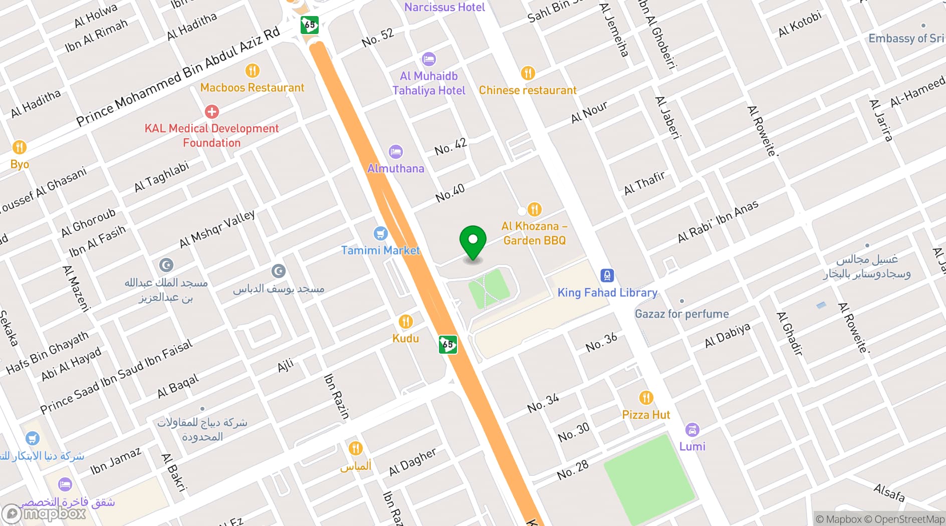 Map showing La Brasserie