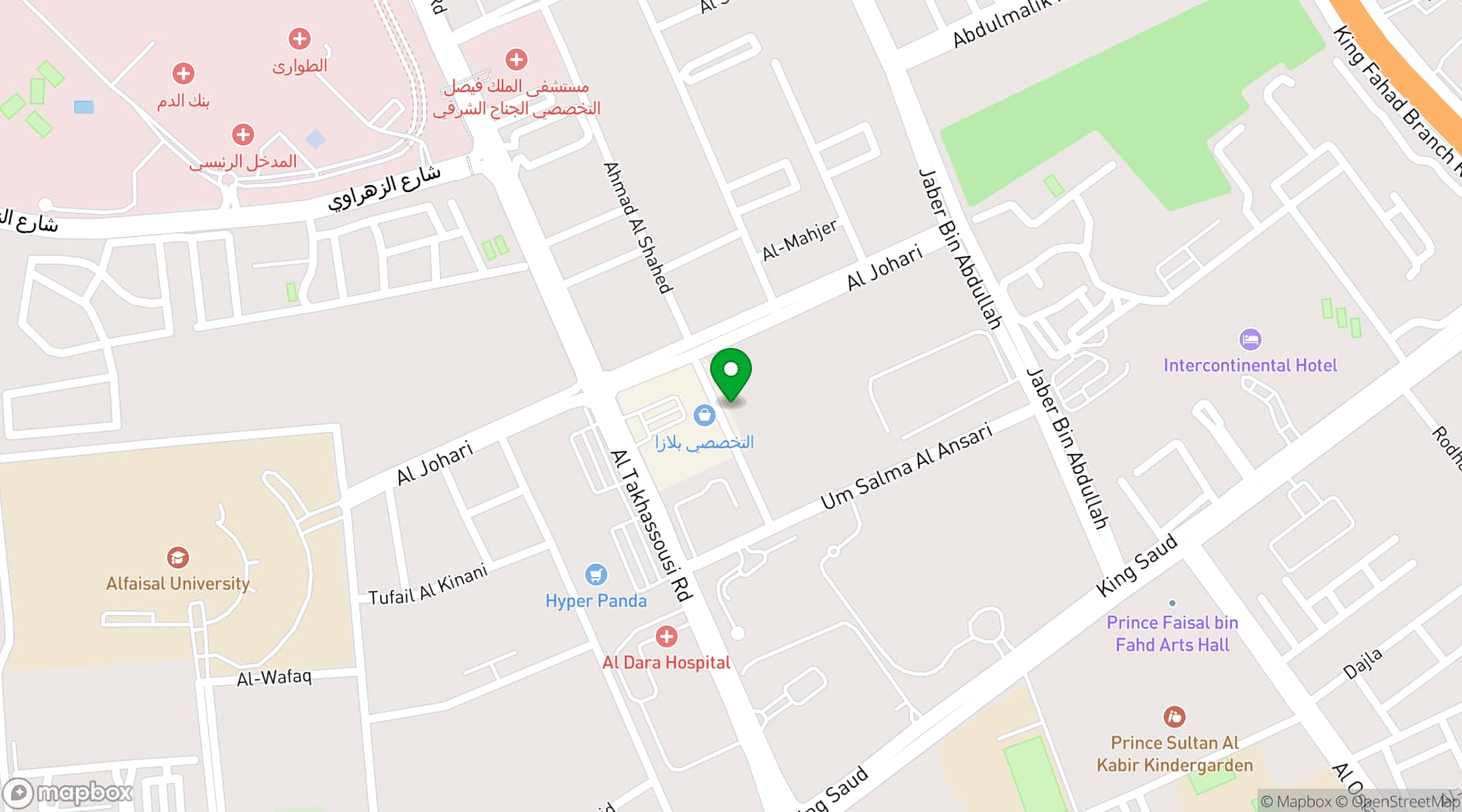 Map showing Mandarin Oriental Al Faisaliah, Riyadh