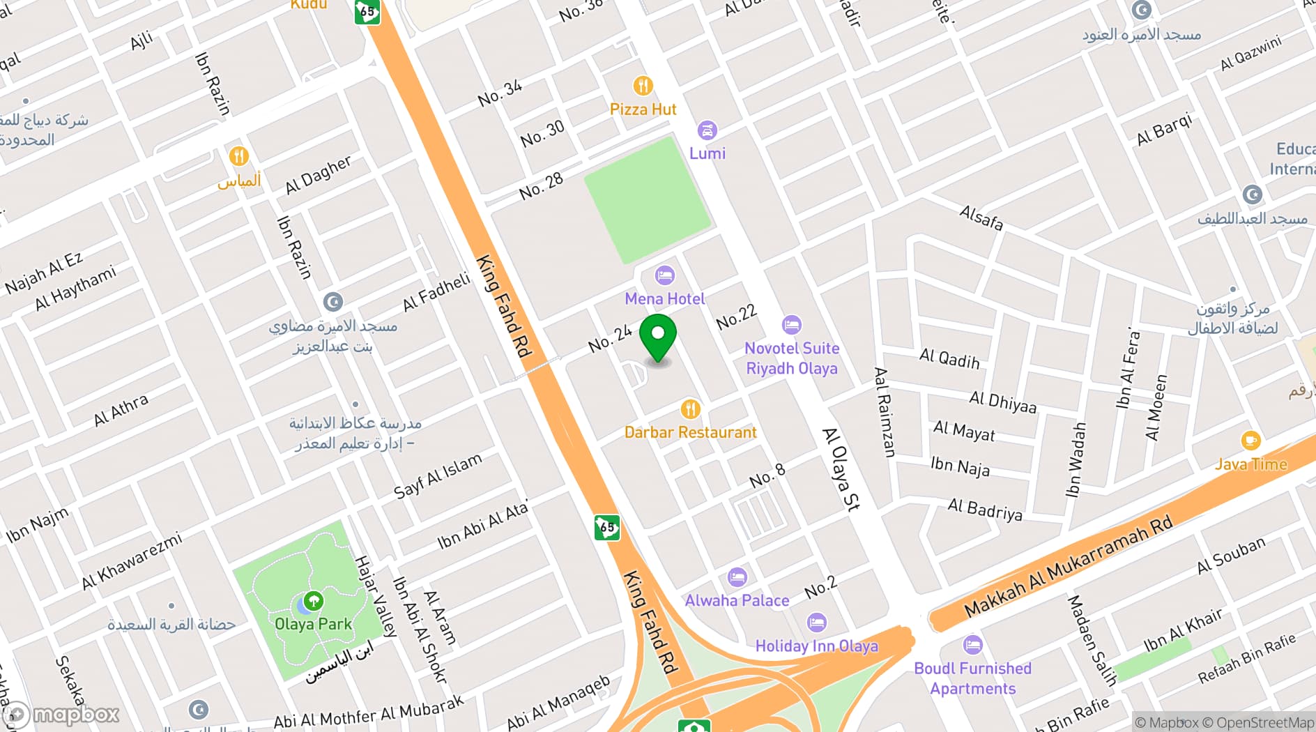 Map showing Holiday Inn Al Qasr Riyadh