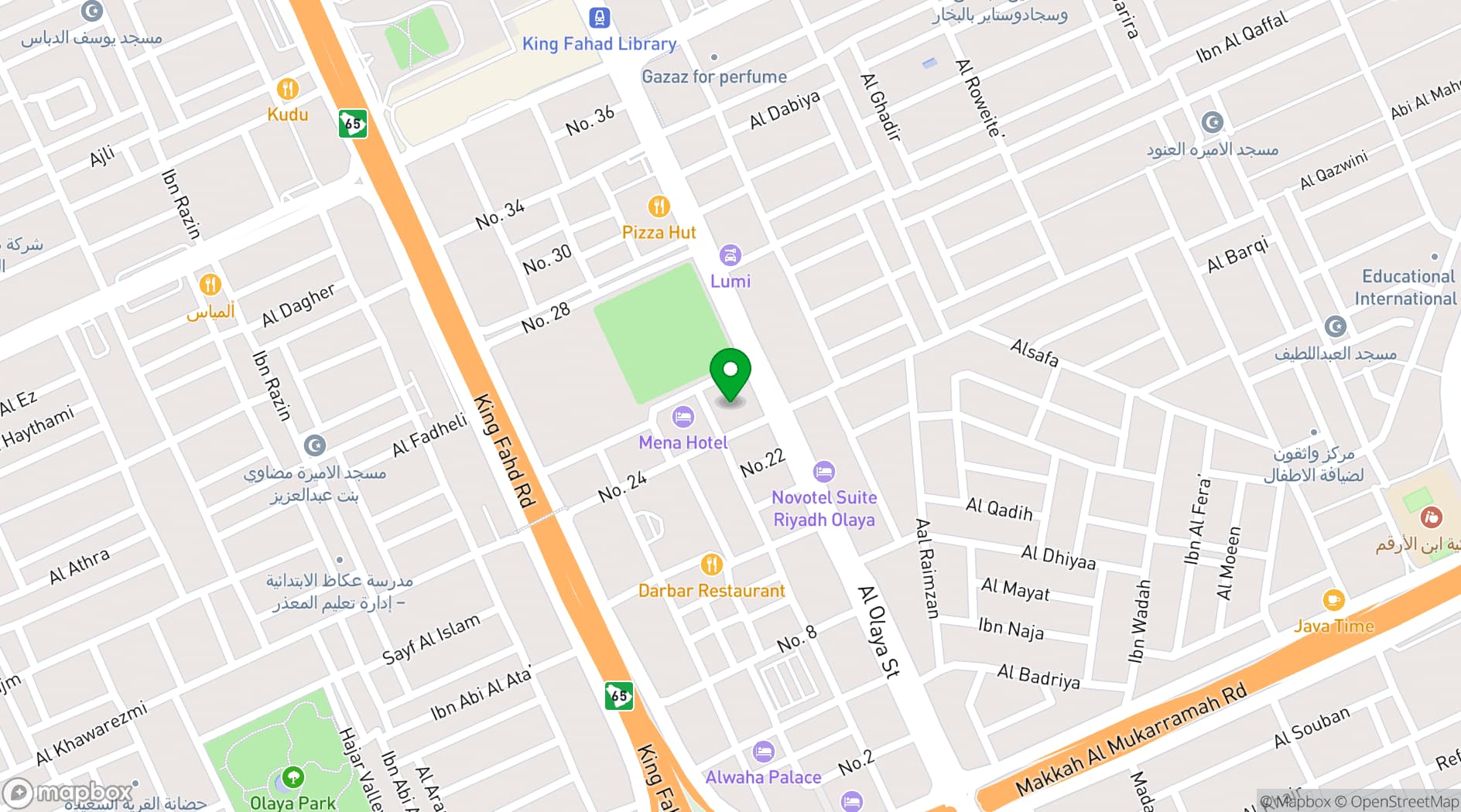 Map showing Braira Al Olaya