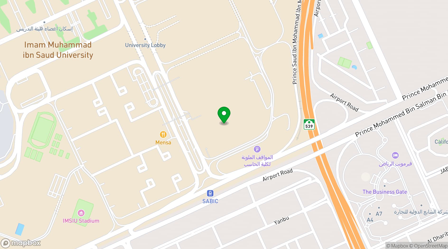 Map showing Imam Muhammad ibn Saud Islamic University