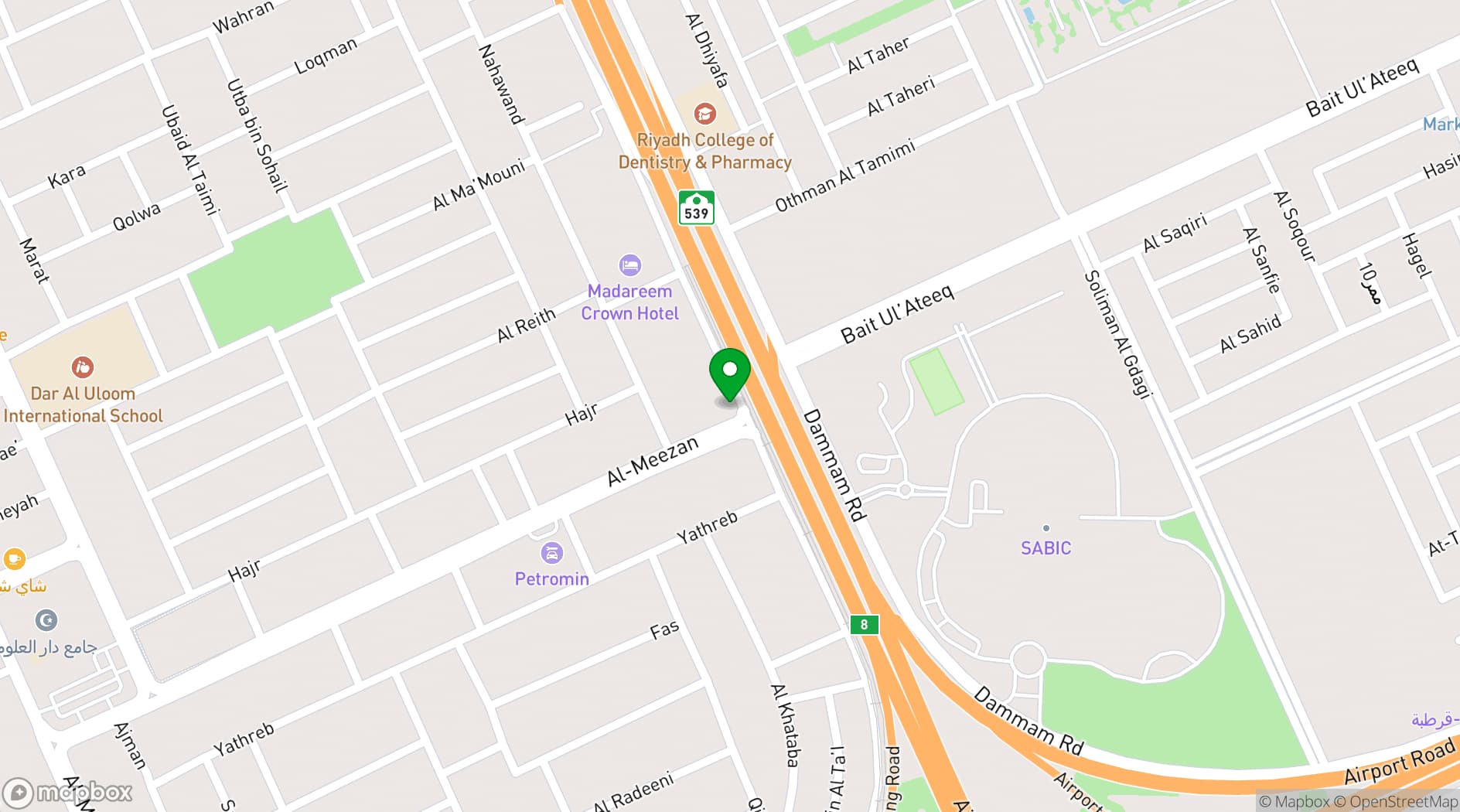 Map showing Madareem Hotel