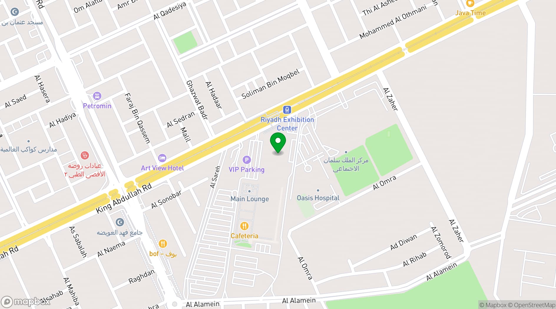 Map showing Riyadh International Convention and Exhibition Center