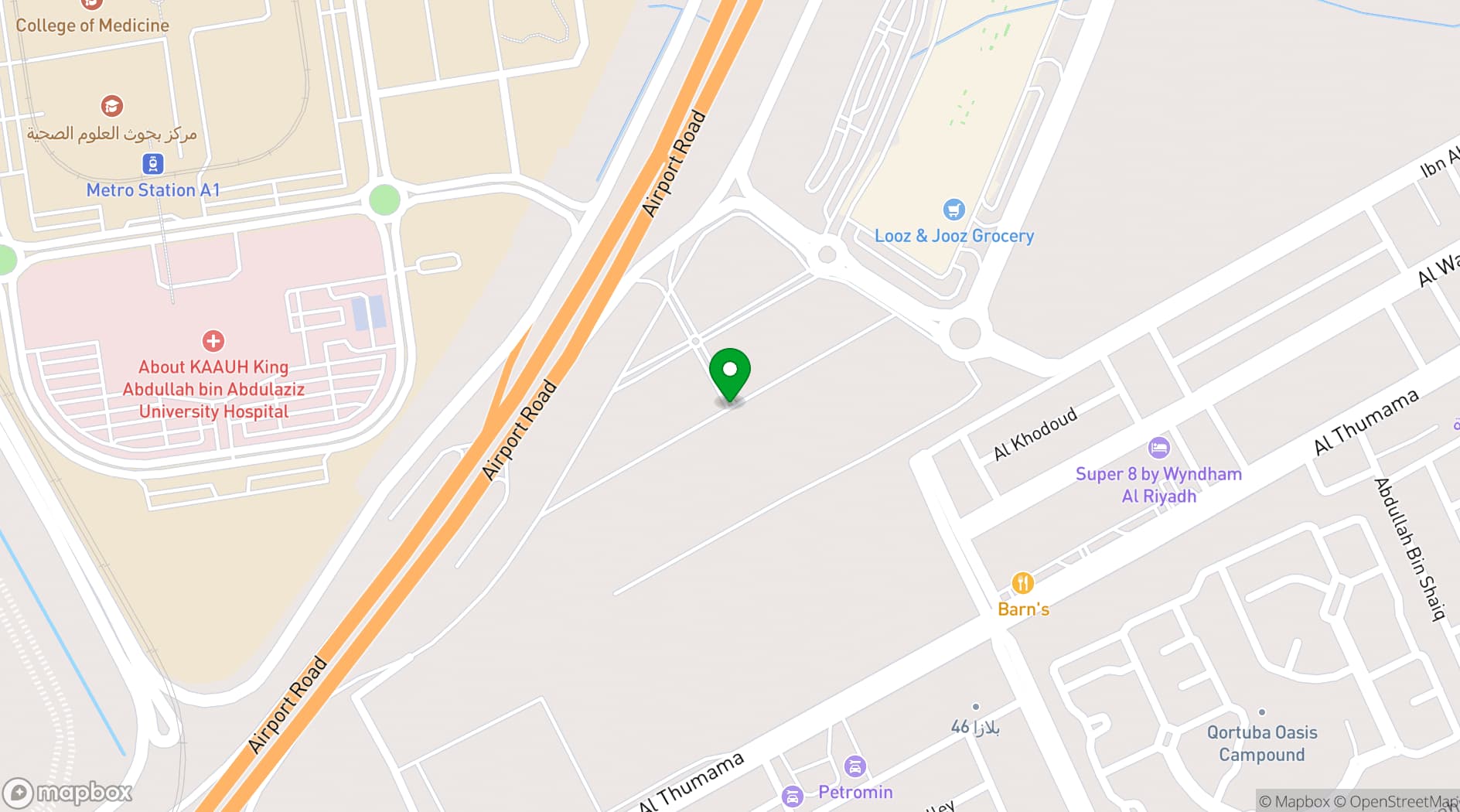 Map showing Riyadh Front Exhibitions and Conferences Center