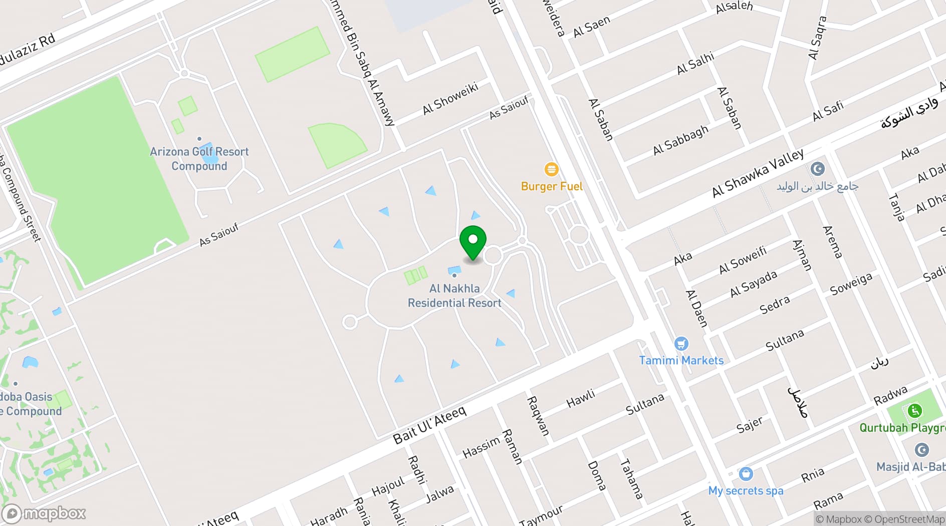 Map showing Al Nakhla Compound