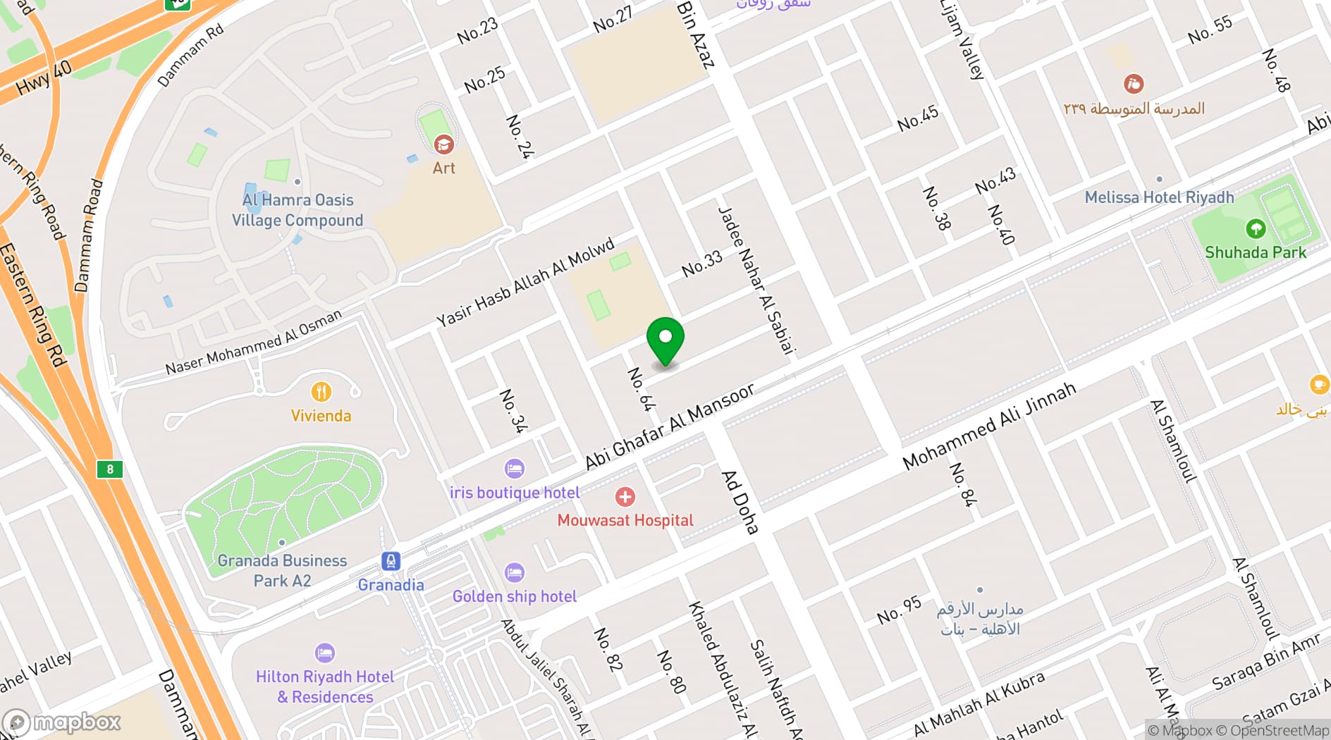 Map showing The Arena Riyadh Venue
