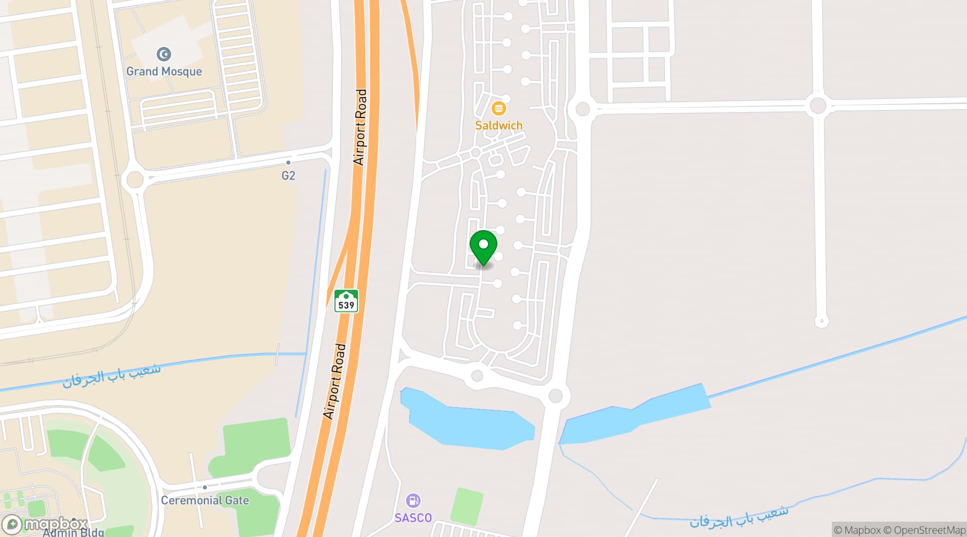 Map showing Roshn Business Front