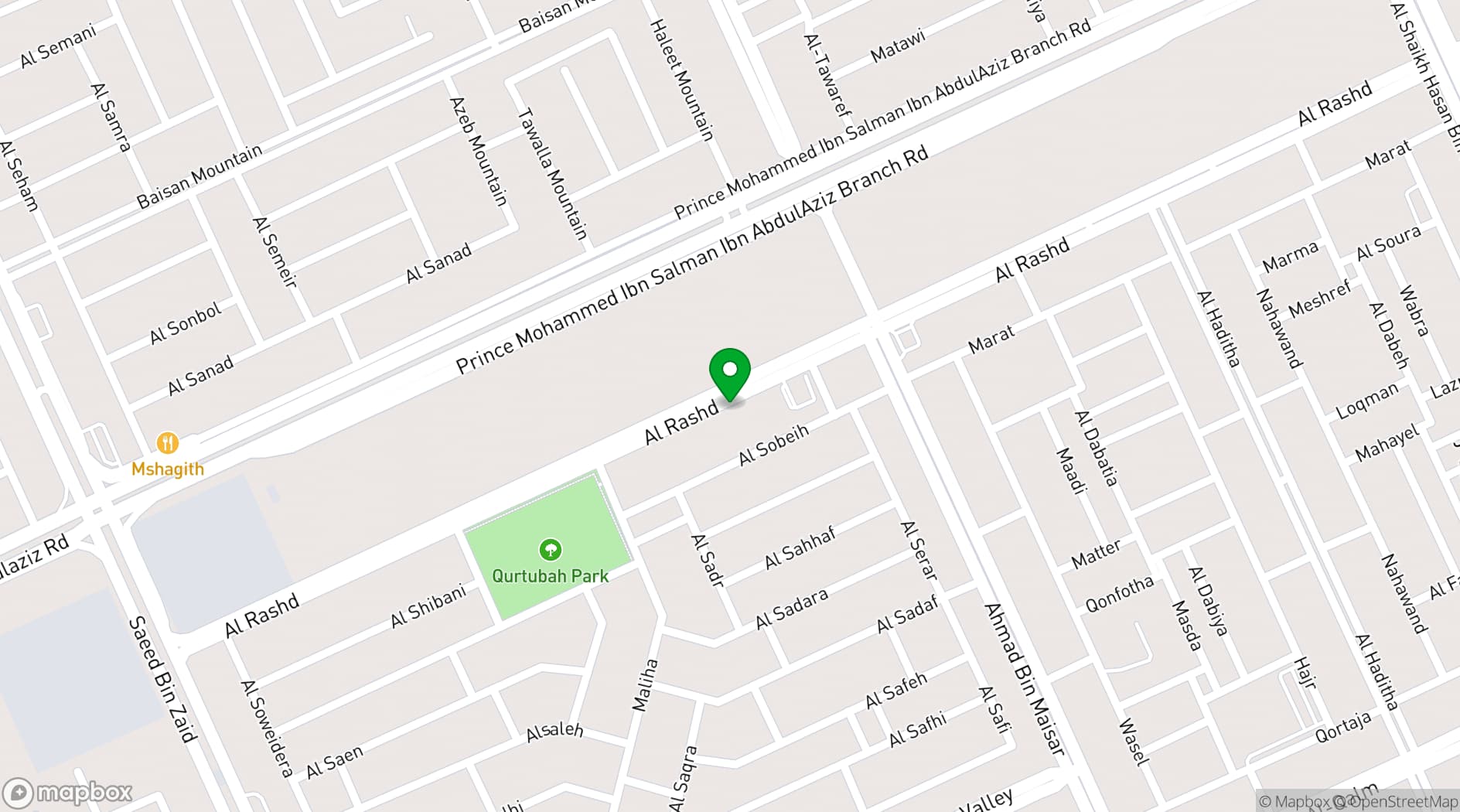 Map showing Braira Qurtubah Hotel