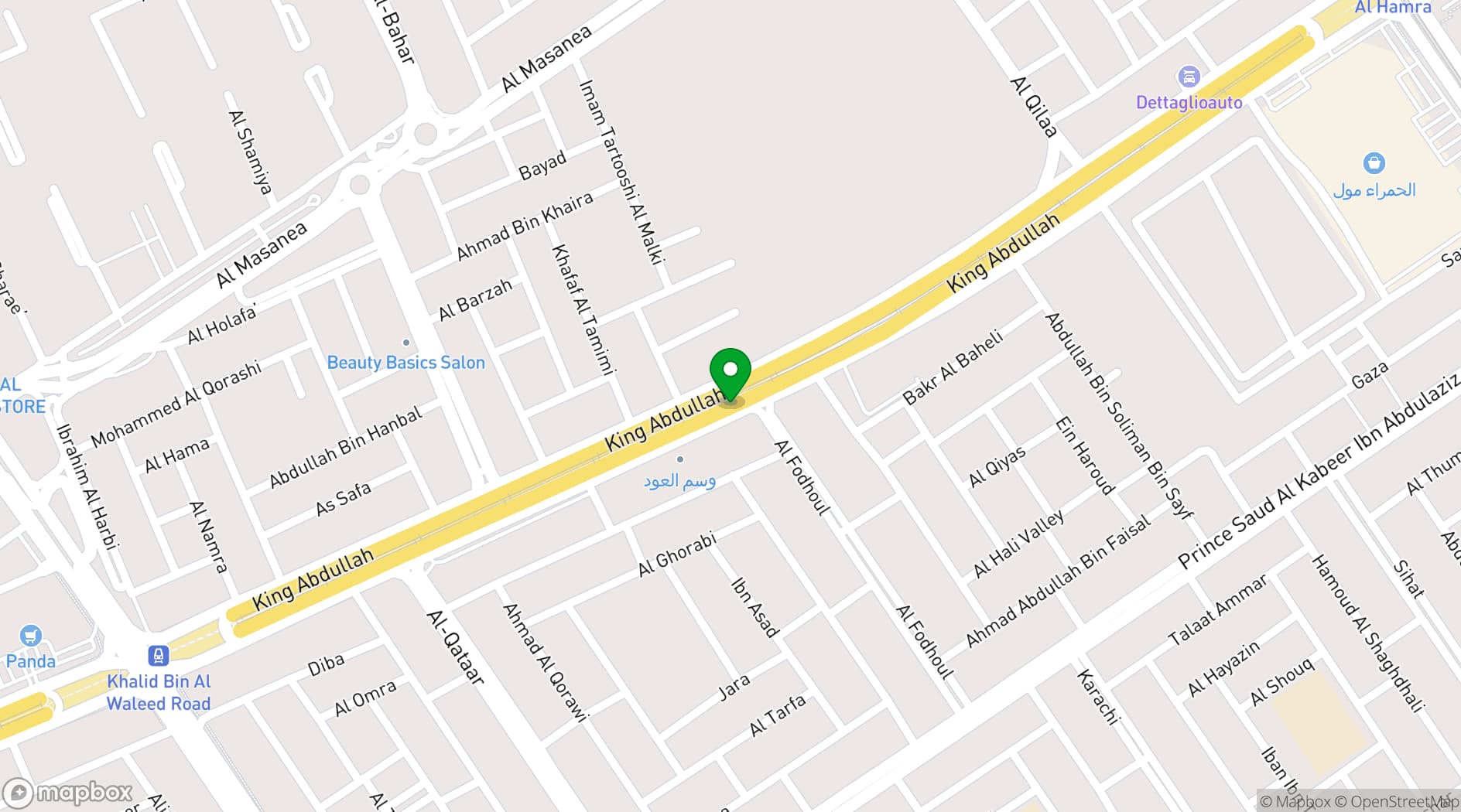 Map showing Qaser Al Hamra by Warwick