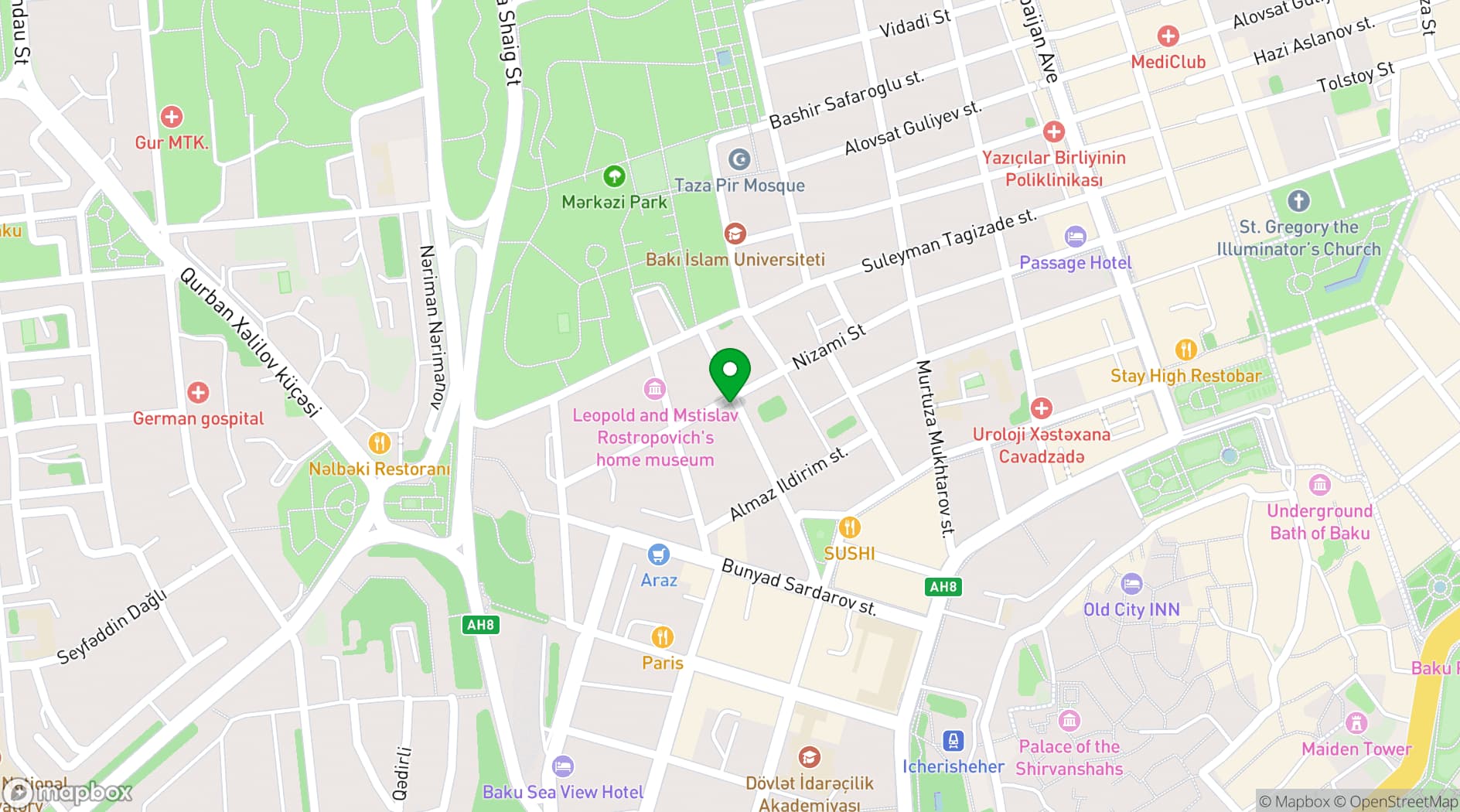 Map showing Face Event Hall