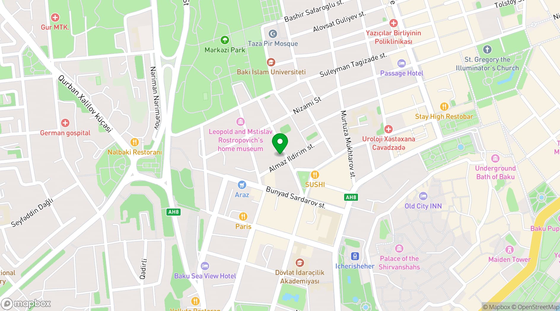 Map showing Sapphire Hotels Group