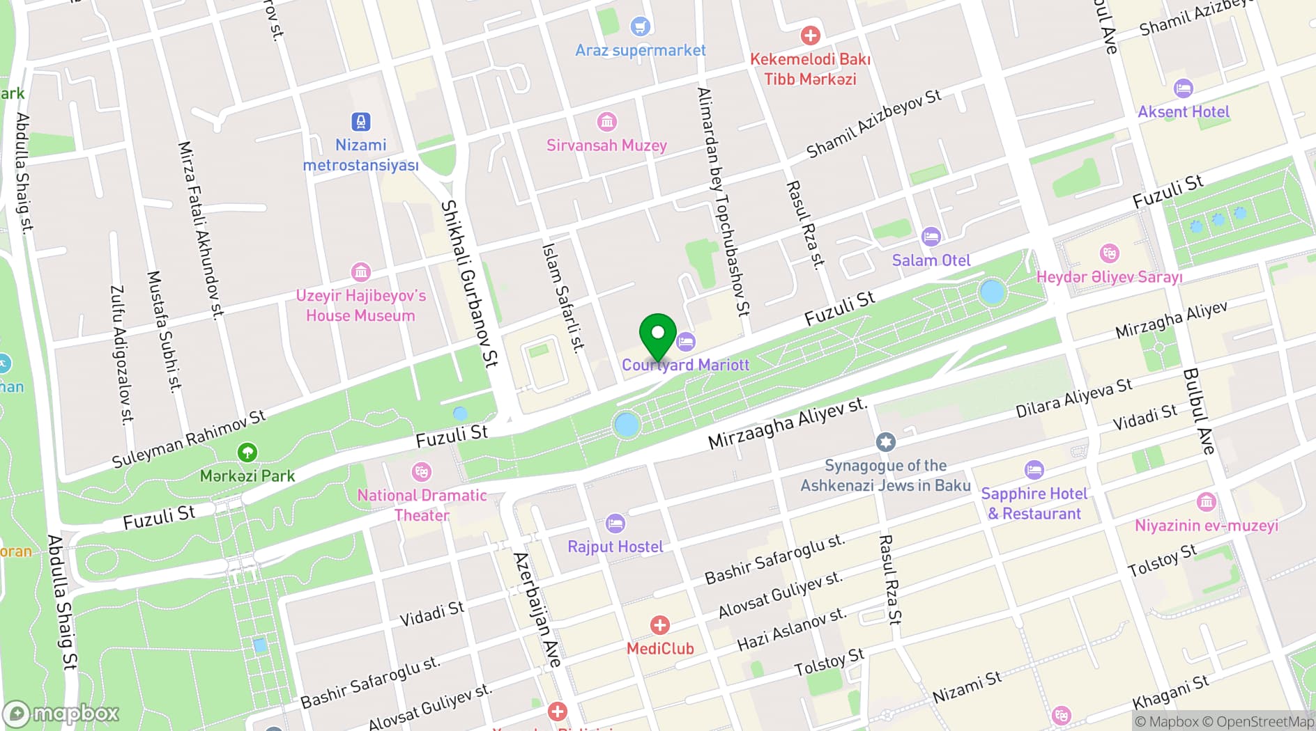 Map showing Courtyard Baku