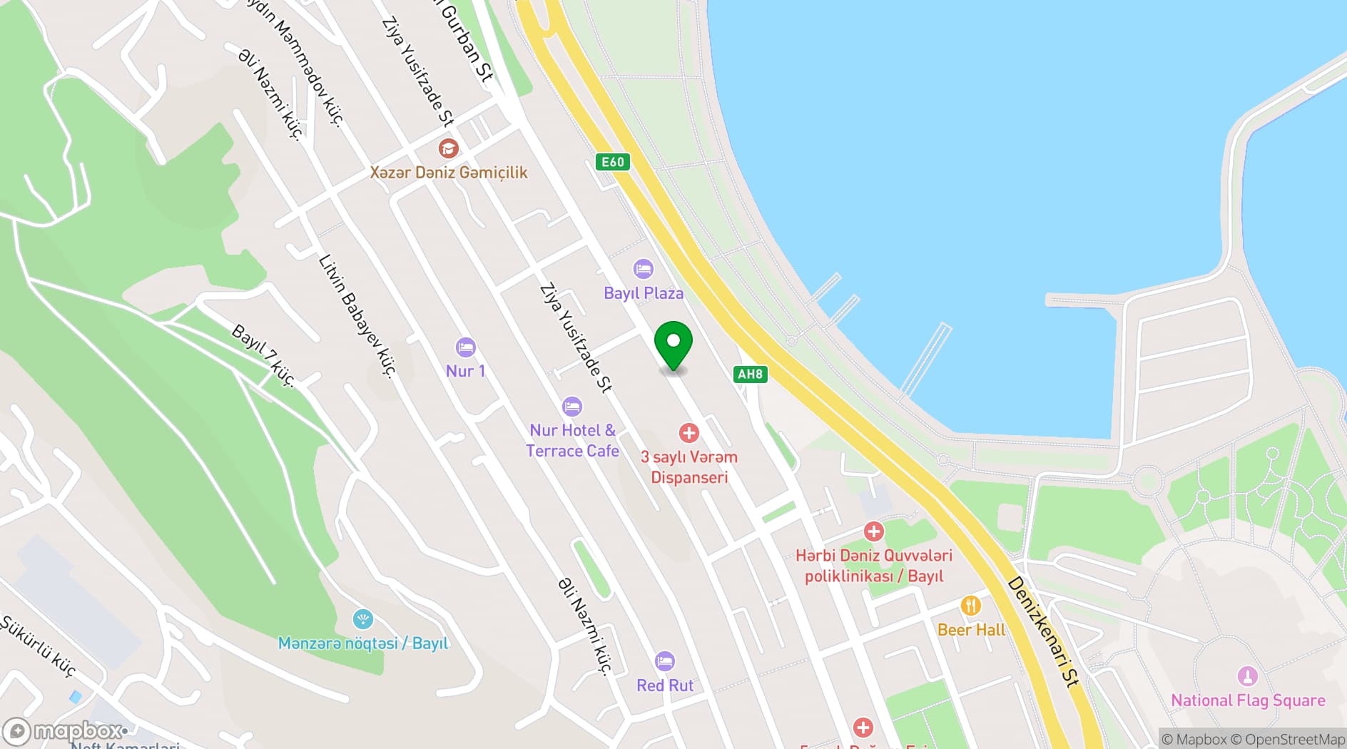 Map showing Kempinski Residences Bayil Bay
