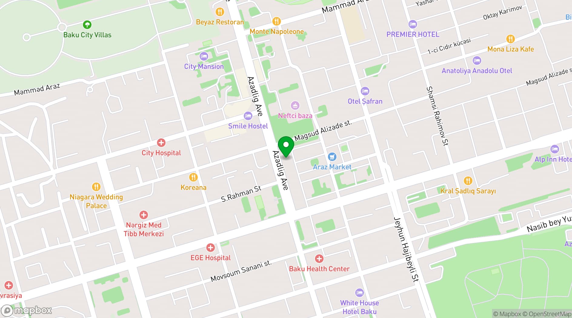 Map showing Adisson Hotel