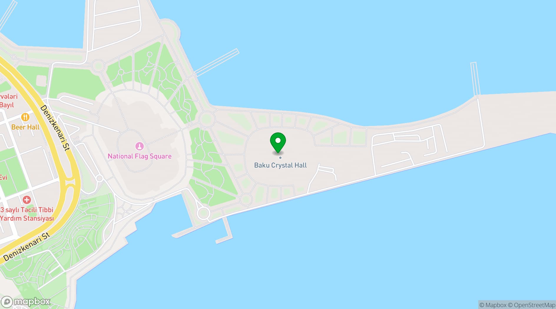 Map showing Baku Crystal Hall