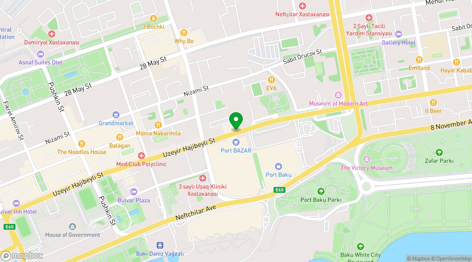 Map showing Ganjali Plaza Hotel
