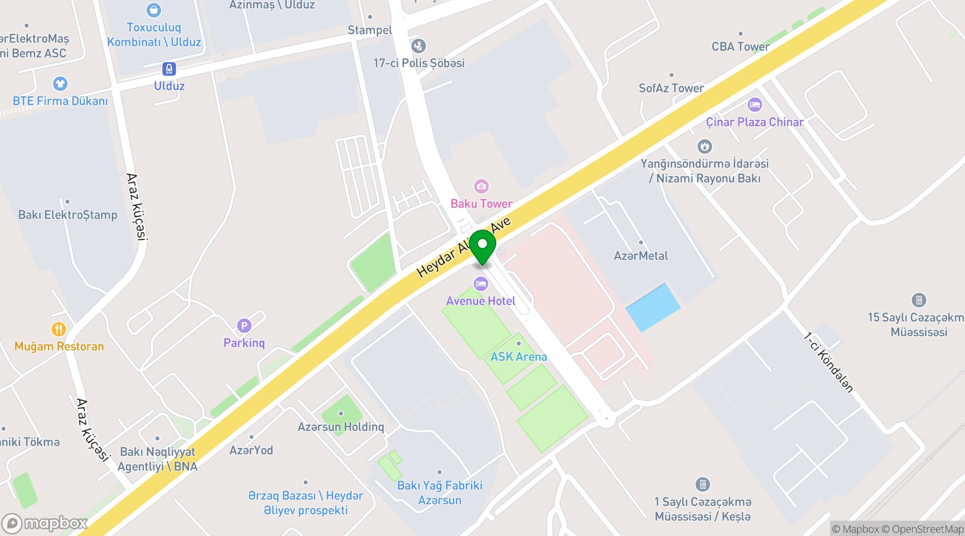 Map showing Avenue Hotel