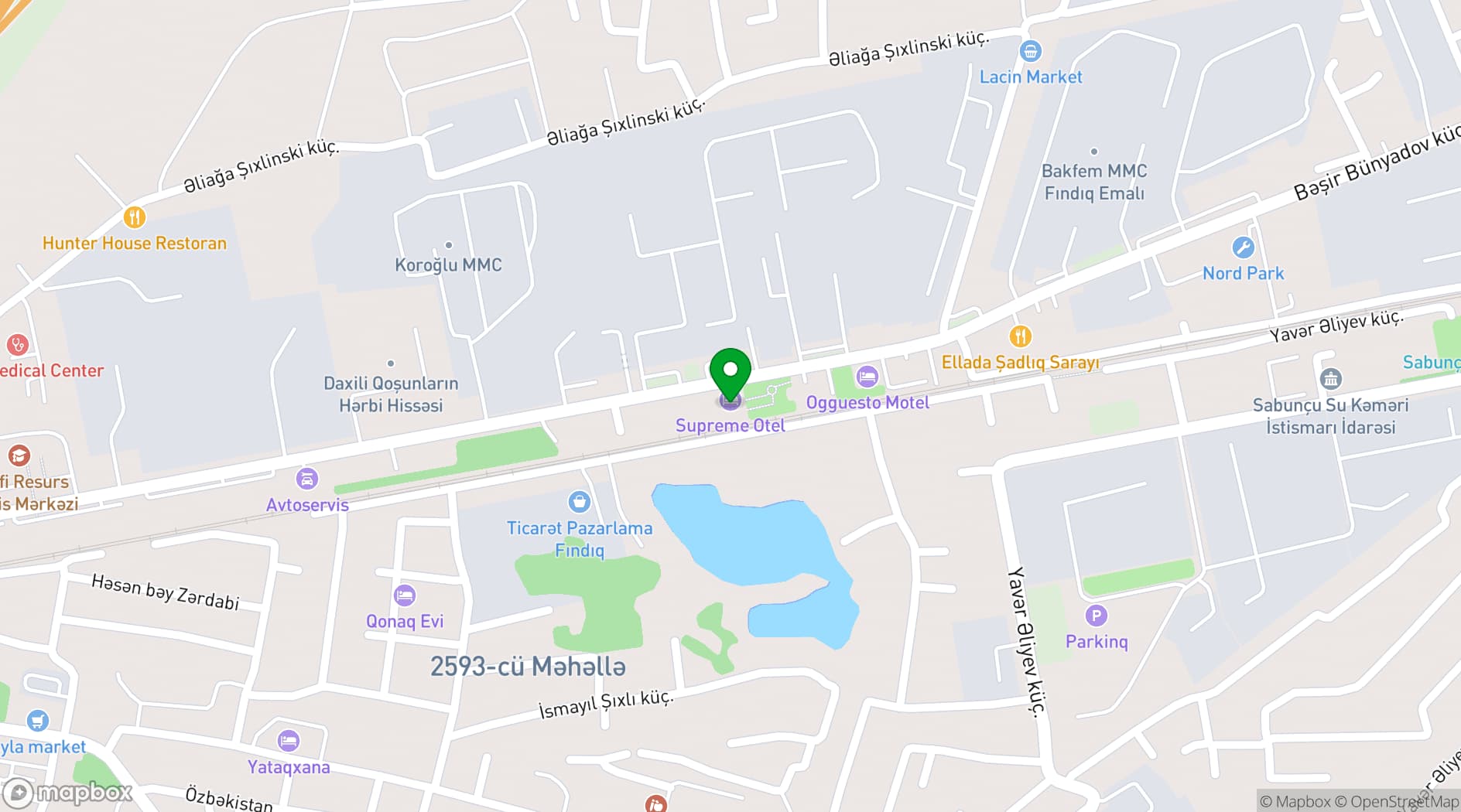 Map showing Supreme Hotel