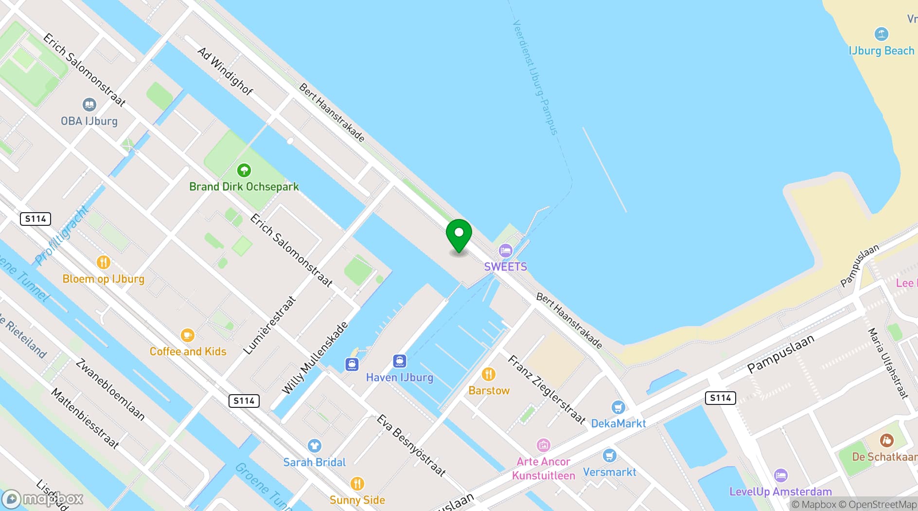 Map showing Four Elements Hotel Amsterdam