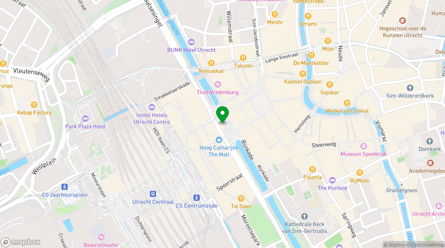 Map showing Crowne Plaza Utrecht - Central Station
